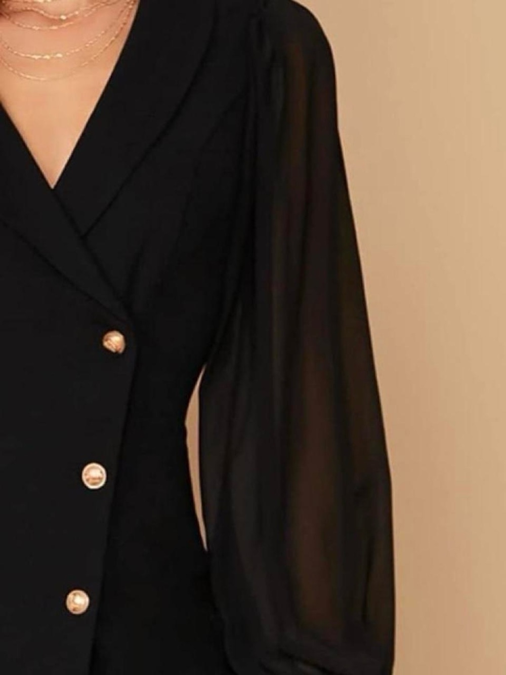 Vintage Women's Blazer Coat with Sheer Sleeves